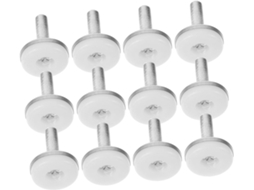Conjunto De 12 Pés Niveladores Móveis Ajustáveis E Resistentes M8x25mm Em Ferro Nylon Antiferrugem