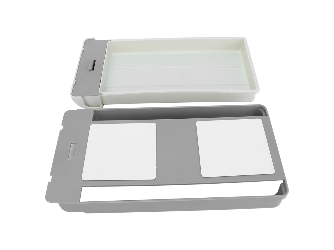 Cajón De Mesa Bajo Escritório Organizador Para Lápis Chaves Maquiagem Armazenamento Branco Cinza