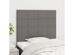 Cabecero 2 piezas Tela 80x5x78/88 cm Gris Oscuro