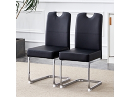 Cadeiras De Jantar (set De 2), Negras, Com Molas Internas E Design Ergonômico, Conforto E Estilo Para Sua Sala De Jantar