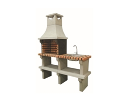 Churrasqueira ARTICIMENTOS Bbqx- Art - com Lava - Louça, Produzida Em Tijolo e Cimento Refratário - 142x50x193cm