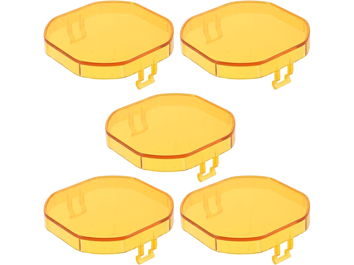 Capas De Farol De Led Amarelas Quadradas De Plástico De Alta Resistência, 7,6 X 7,6 Cm (3 X 3 Polegadas).