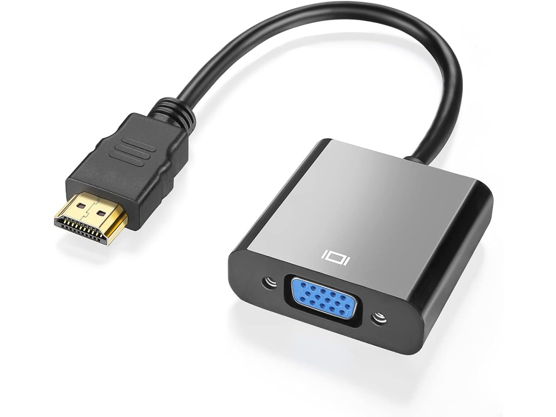 Cabo Adaptador Extensor Hdmi Macho para Vga Fêmea com Conectores Banhados a Ouro, Compatível Pc, Computador Desktop, Laptop, Monitor, Hdtv e AQUAFORGE