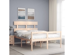 Vidaxl Cama de Casal para Idosos com Cabeceira Madeira Maciça