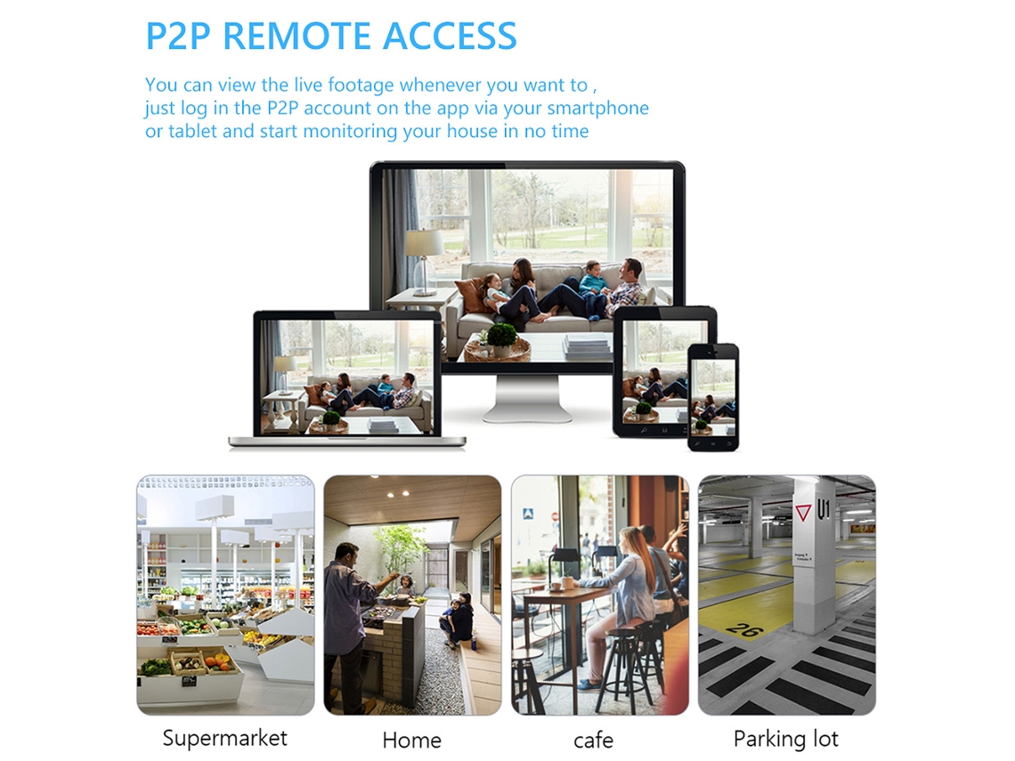 Câmera de segurança externa PTZ Wi-Fi 1080p 2MP sem fio