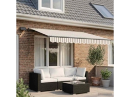 Vidaxl Toldo Retrátil Cinza Claro E Branco 300 X 250 Cm