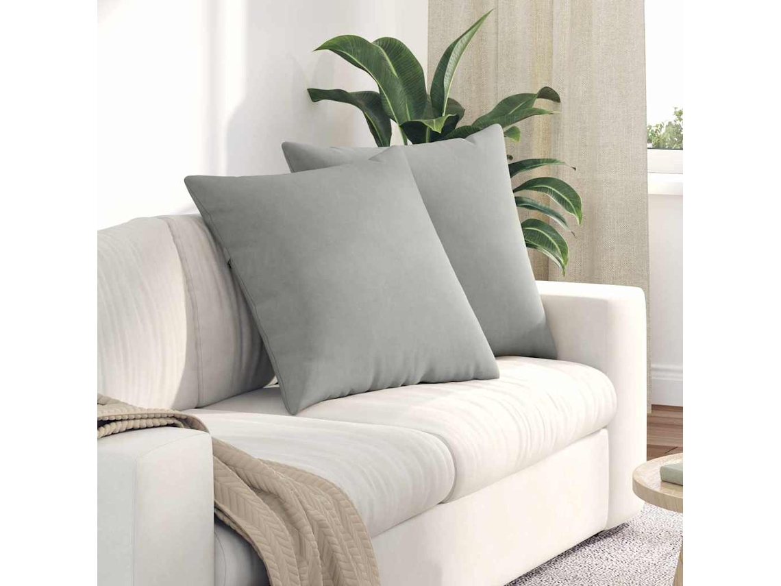 Vidaxl Travesseiros De Sofá 2 Pcs Cinzento-claro 80 X 80 Cm Tecido