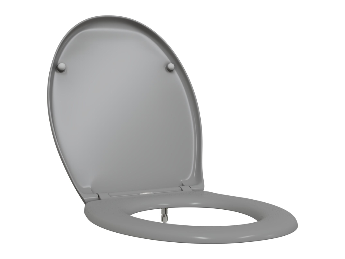 Assento De Vaso Minimalista Cinza Vidaxl Grey Plastic (37x45x4 Cm)