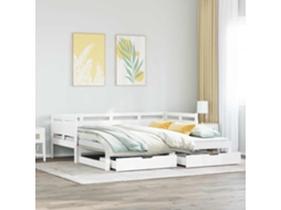 Vidaxl Sofá-cama Com Gavetão E Gavetas Sem Colchão 80x200 Cm Branco