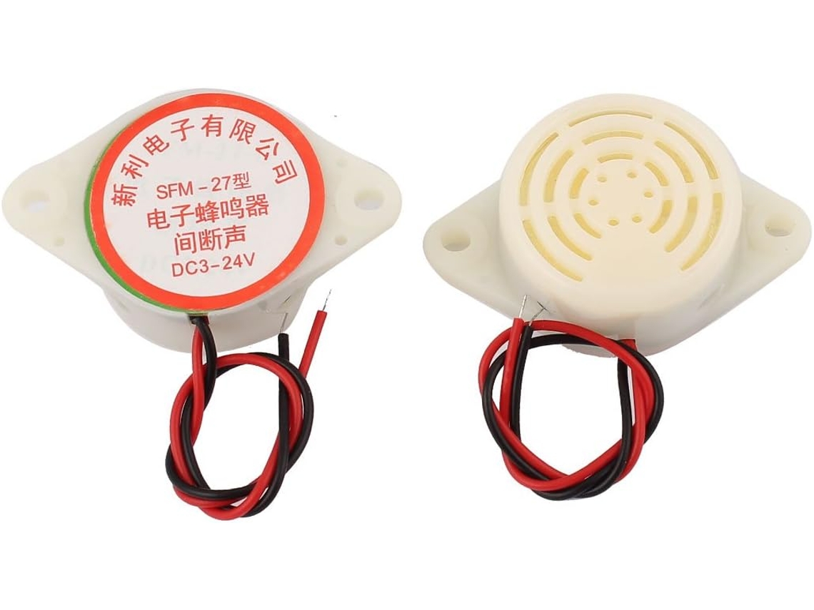 Buzzer eletrônico intermitente 24V 90dB 2 unidades CHABERLU