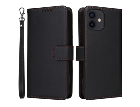 Capa Destacável Para Iphone 12 Betopnice Pele Sintética Preto
