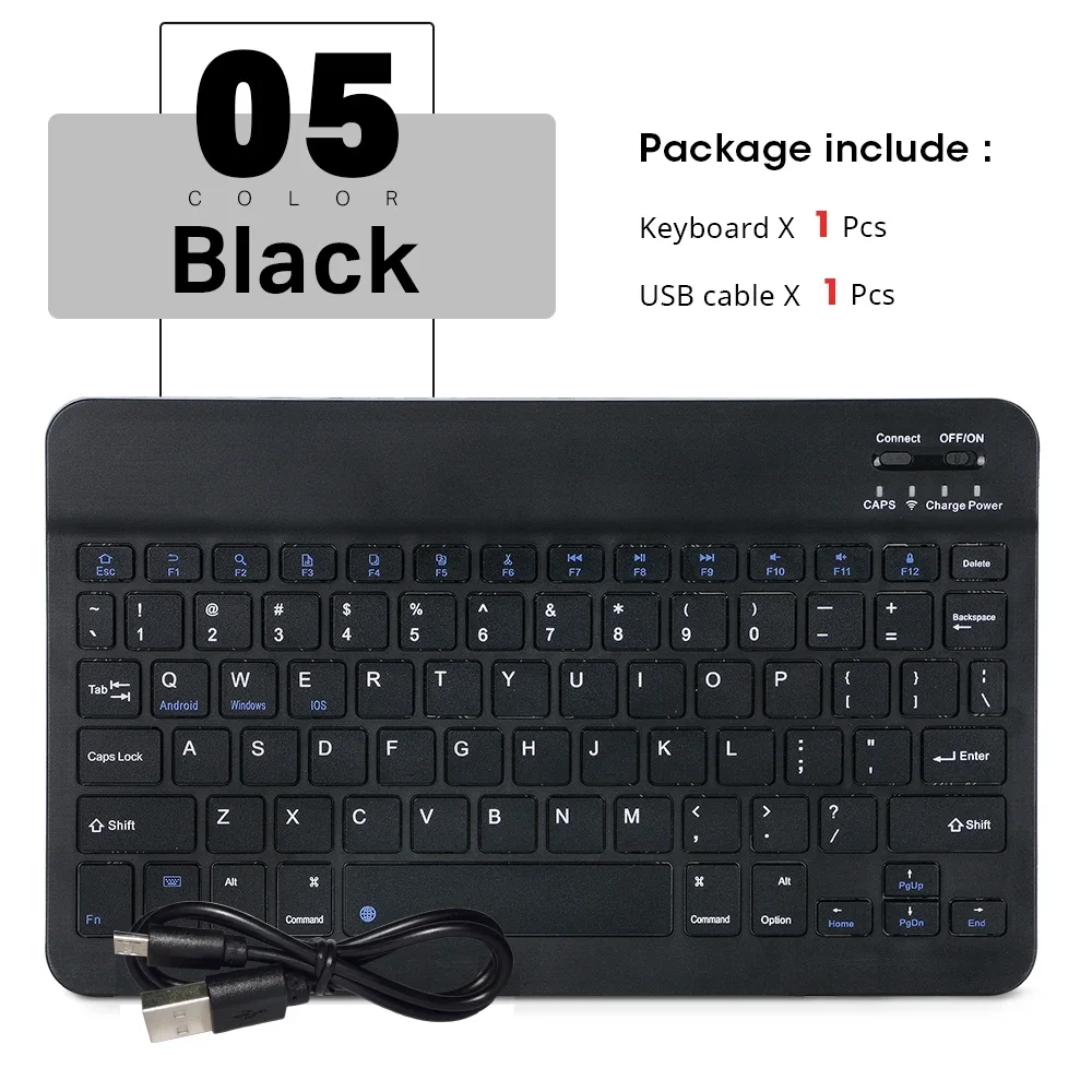 Teclado Sem Fio de 10 Polegadas para Pc, Ios e Android (espanhol e Inglês) MDUG (preto)