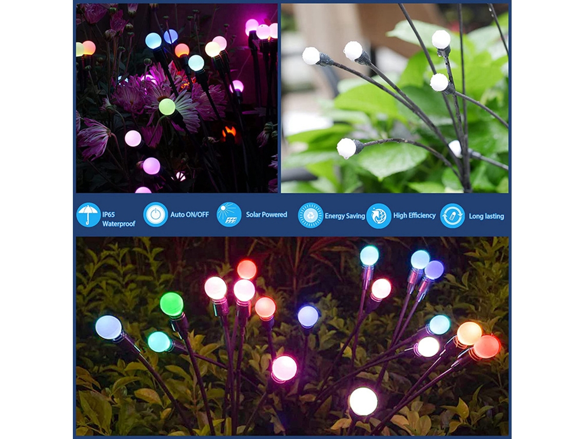 Lâmpada Solar Vagalume Jardim Luz Decorativa Ip65 Caminho Gramado | S/MARCA