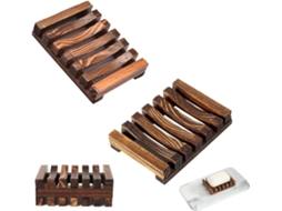 Conjunto 2 Saboneteiras - Suporte Sabão - Caixa Sabão Banho - Organização Casa De Banho - Madeira - Antracite