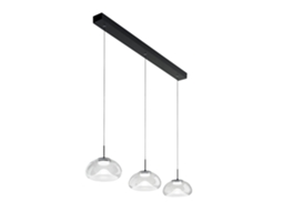 Brena Luminária Pendente Fabas Luce 3 Luzes Led 30w Regulável Design Linear Transparente