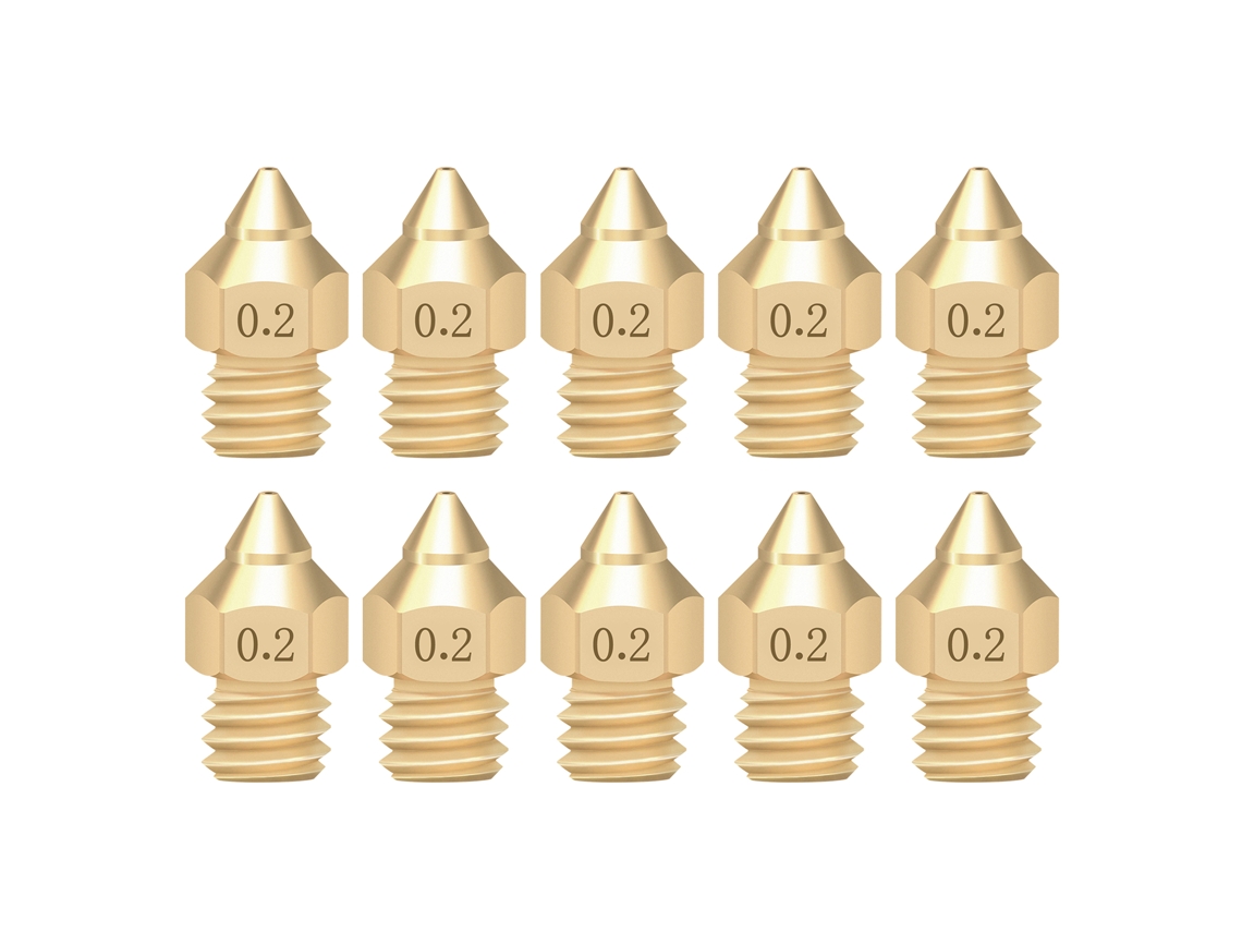 Bico De Impressora 3d De Cobre M6 0.2/0.3/0.4/0.5mm Filamento 1.75mm Para Creality Cr-6 Se 10pcs