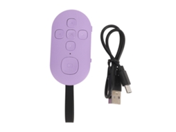 Control Remoto Bluetooth Para Teléfono, Volteador De Páginas Recargable, Autofoto Sin Manos Para Smartphone Tablet Morado