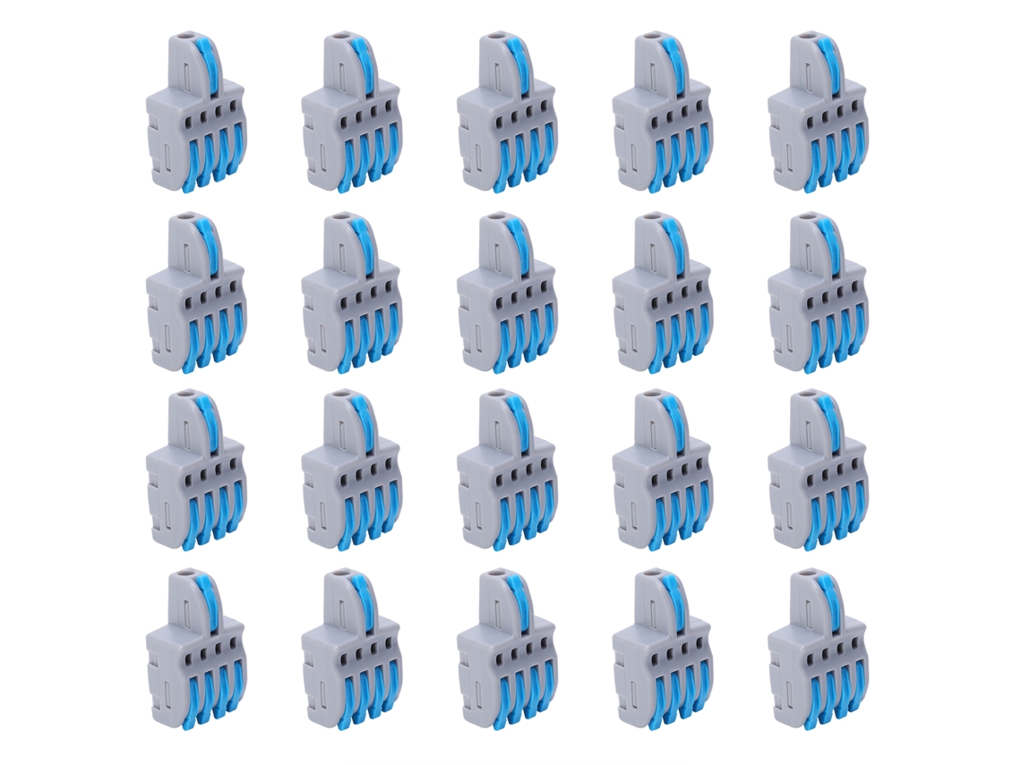 Conector De Fio 1 Em 4 Pushtype Splitter Azul