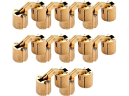 Conjunto De 10 Dobradiças Cilíndricas Latão Para Móveis, Com Encaixe