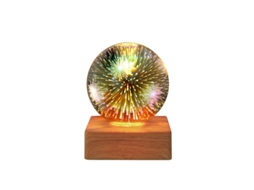 Luz noturna com efeito de estrela de fogo de artifício LED colorido, lâmpada de projetor USB, luz noturna de bola de cristal mágica (Ikikso)