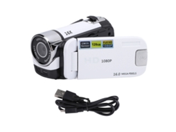 Câmera De Vídeo Com Tela Colorida De 2.4 Polegadas 16mp 1080p Zoom Digital 16x Estabilização Anti-shake Gravação Em Loop Camcorder Branco