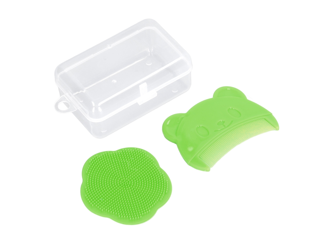 Conjunto 2 Pincéis Cabeça Bebê LAXISCREED Silicone Macio