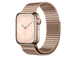 Pulseira de aço inoxidável com fecho magnético Domino para Apple Watch S10 S11 Ultra 9-ouro Rosa, 38 40 41 42mm