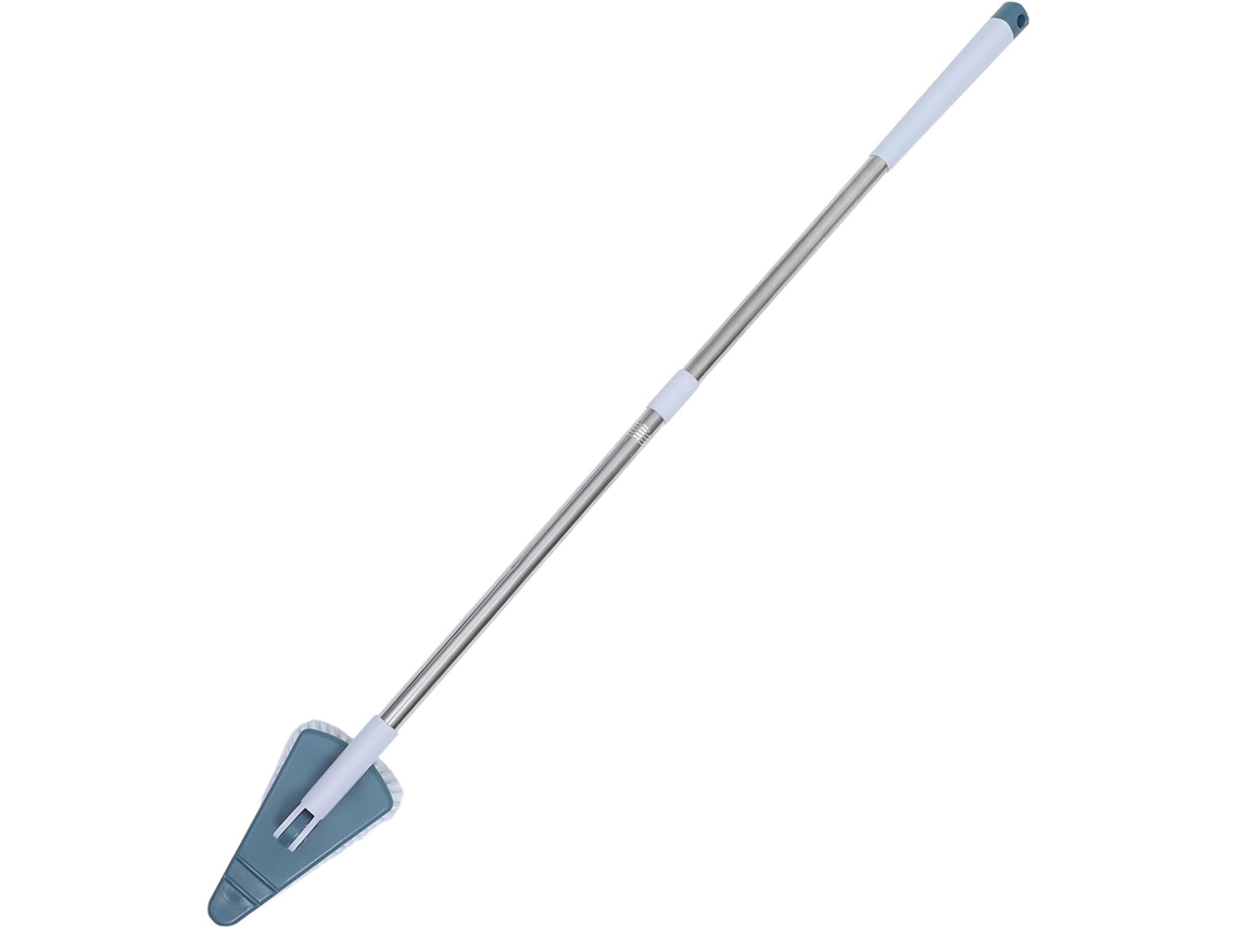 Vassoura De Aço Inoxidável, Escova De Abs Azul Sólida Com Extensão Para Cantos.