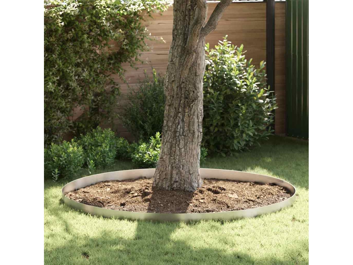 Vidaxl Acabamento Para Gramado 4 Unid. 450 X 15 Cm Aço Inoxidável