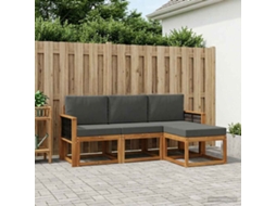 Vidaxl Conjunto De Sofás Para Exterior 4 Unid. Natural E Antracite