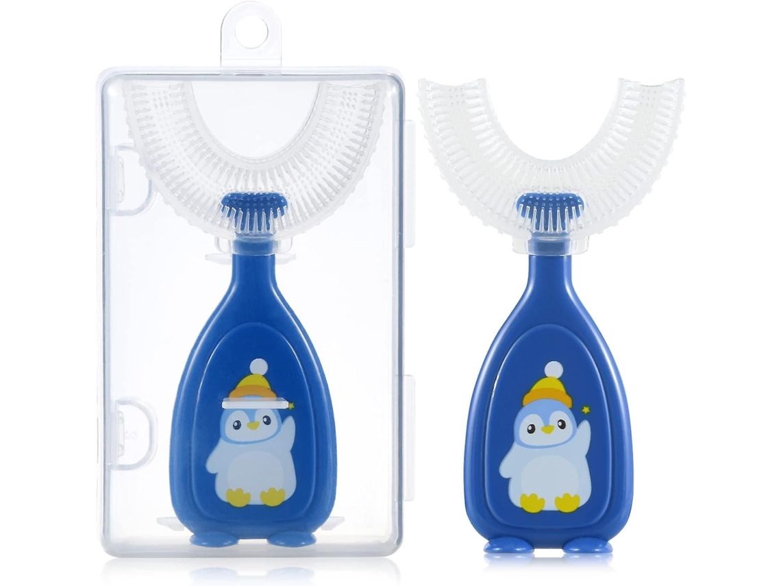 Escova de Dentes Infantil em Formato U , para Bebês e Crianças P Equenas, Limpeza Or GOKOCO (com Estojo)