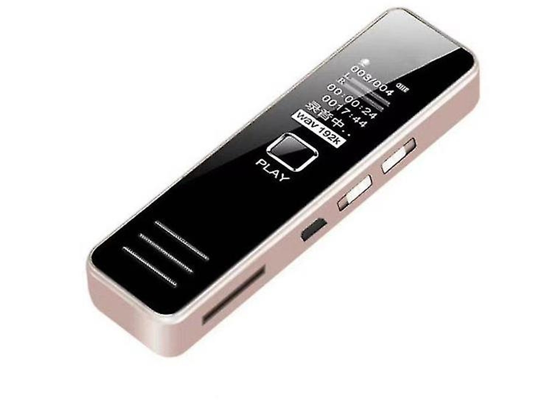 Gravador Digital Usb Recarregável Ativado Por Voz Com Mp3 Player Yizhood (cor De Rosa)