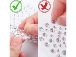3 Folhas 325 Peças Adesivos De Diamante De Acrílico 3/4/5/6mm Para Decoração De Unhas