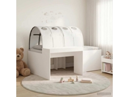 Vidaxl Cama Com Túnel Com Prateleira 3 Unid. Branco Madeira Processada