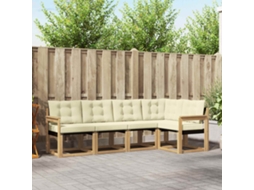 Vidaxl Conjunto De Sofás Para Exterior 5 Unid. Branco E Creme