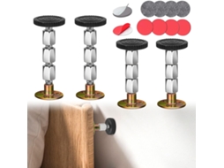 4 Calços Anti balanço Prata Ajustáveis 30 110mm para Cama/sofá ZYBLSSBB