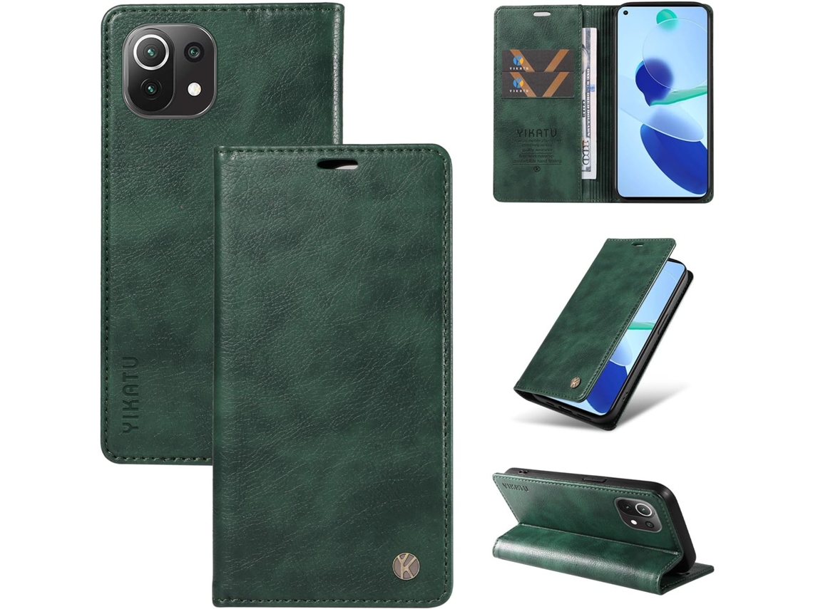 Capa Para Xiaomi Mi 11-lite, Capa Carteira Em Couro Pu À Prova De Choque, Capa Flip Dobrável À Prova De Choque Com Porta