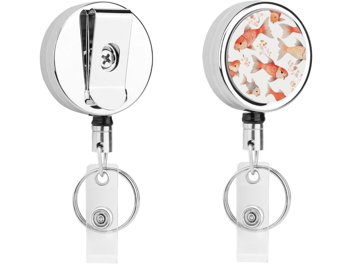 Porta Crachá Retrátil Em Formato De Peixe, Divertido Porta Crachá De Enfermeira Com Clipe, Chaveiro Porta Cartão De