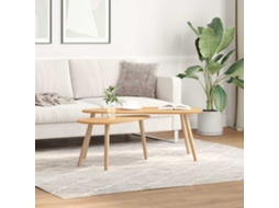 Vidaxl Conjunto Mesas De Centro 2 Pcs Pinho Maciço Castanho