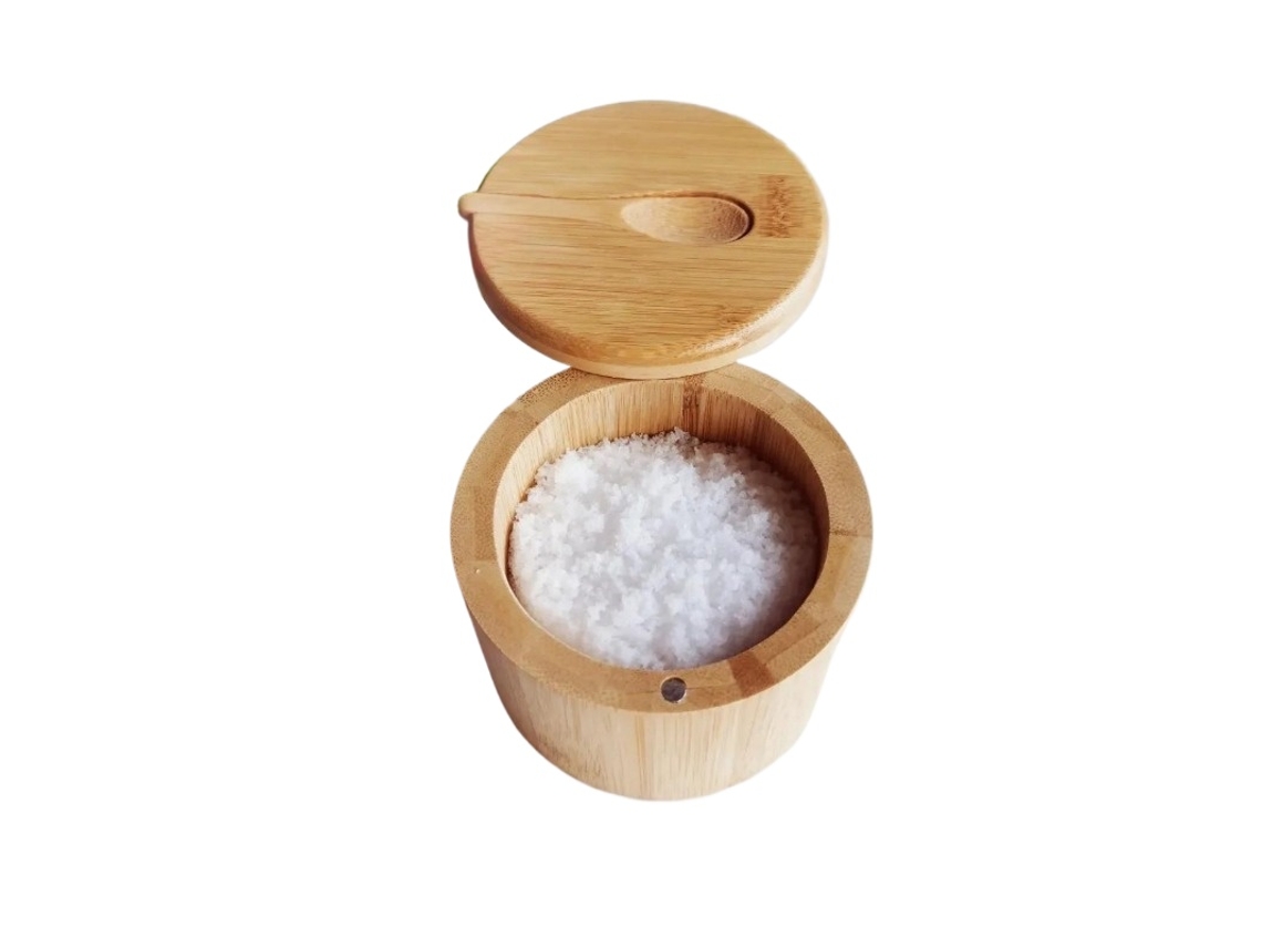 Conjunto de Potes de Especiarias em Madeira e Bambu, Incluindo uma Caixa de Armazenamento Multiuso. MDUG