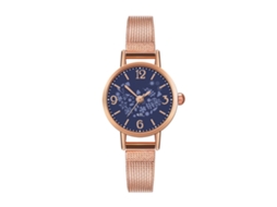 Relógio de Pulso de Moda Casual Simples com Pulseira de Malha Quartzo E22 w Azul