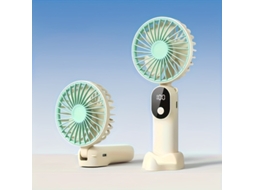 Mini ventilador portátil USB com visor LED, ajustável em 6 velocidades, dobrável em 90°, fácil de usar STELASPLEN