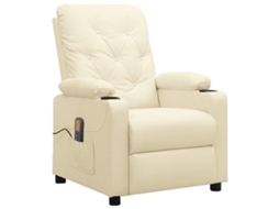 Vidaxl Cadeira De Massagens Couro Artificial Cor Creme