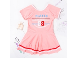 Traje de Banho Infantil Menina Manga Curta Vermelho 8 10 Anos