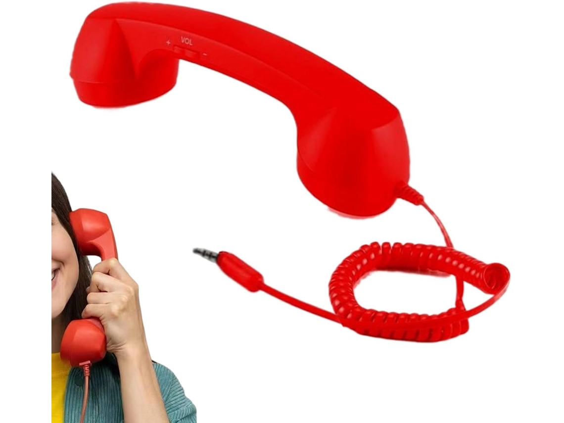 Telefone Retrô Com Fone De Ouvido E Conector De 3,5 Mm