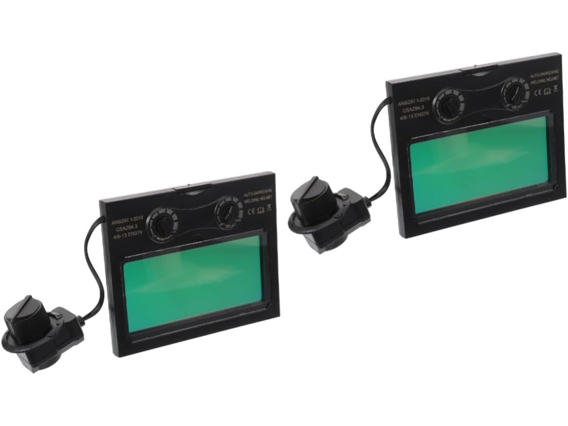 2 Lentes De Soldagem Lcd Com Escurecimento Automático Alimentadas Por Energia Solar