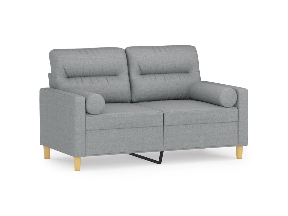 Maison Exclusive - Sofá 2 Lugares + Almofadas Decorativas 120cm Tecido Cinza-claro
