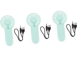 Conjunto de 3 Mini Ventiladores Portáteis Silenciosos Recarregáveis Via Usb SFUSHOS