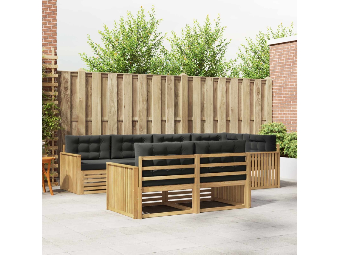 Vidaxl Conjunto De Sofás Para Exterior 7 Unid. Branco E Antracite