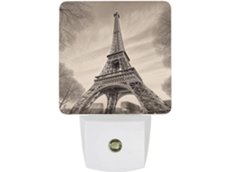 Luminária de parede LED noturna com plugue, acendimento automático, sensor crepuscular automático e design da Torre.